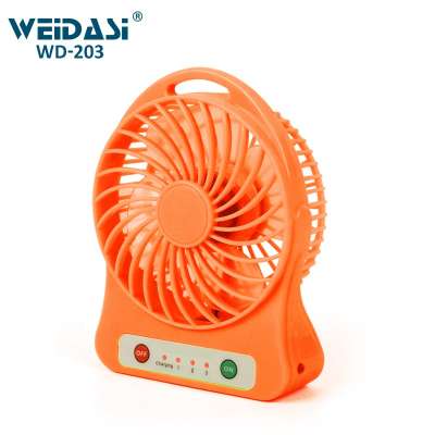 3 way speed electric mini hand standing fan rechargeable with usb